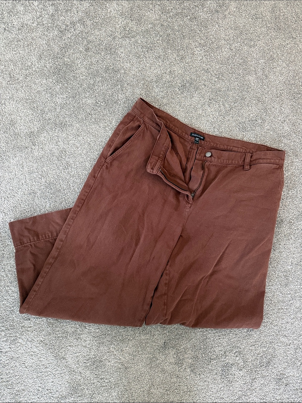 Eileen Fisher Terracotta Wide Leg Crop Pant
